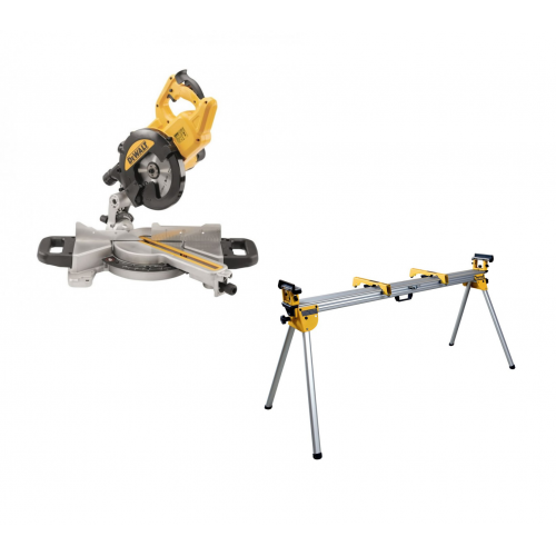 DWS773 DeWALT skersavimo pjūklas + DE7023 stalas
