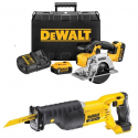 DeWALT DCS373P2 18V XR diskinis pjūklas metalui pjauti + DCS380N DeWALT 18 V XR Li-Ion tiesinis pjūklas