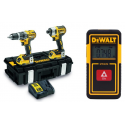 DCK266D2 DeWALT 18V XR veržliasukis + suktuvas gręžtuvas + DW030PL lazerinis atstumo matuoklis