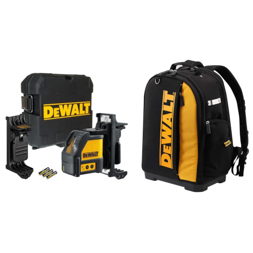 DeWALT DW088K 2 krypčių savaime susireguliuojantis lazeris + DWST81690-1 įrankių kuprinė