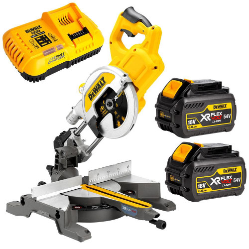 DCS777T2 DeWALT FLEXVOLT 54V skersinio pjovimo staklės (2x6.0 Ah)