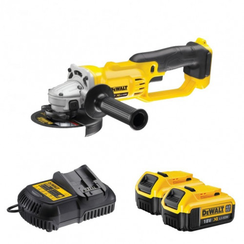 DCG412M2 DeWALT 18V kampinis šlifuoklis (2x4.0 Ah)