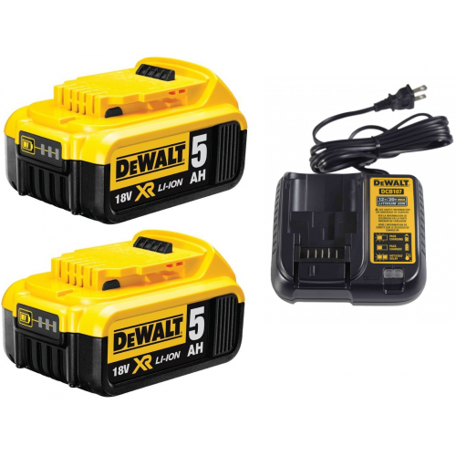 DCB107P2 DeWALT 18V baterijų ir įkroviklio rinkinys (2x5.0 Ah)