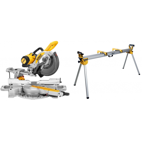 DWS727 DeWALT skersinio pjovimo staklės (250mm) + DE7023 pjūklo stalas