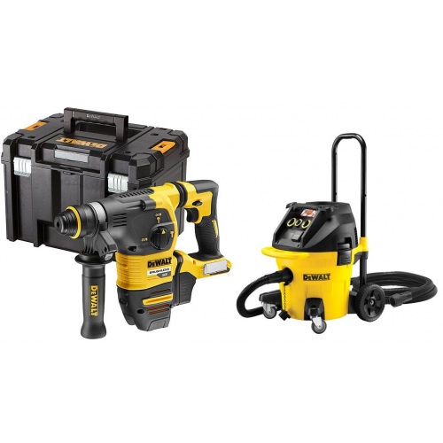 DeWALT DCH333NT SDS-PLUS FLEXVOLT perforatorius 30mm + DWV902M siurblys su teleskopine rankena