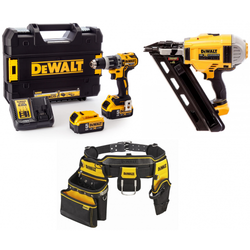 DCN692N DeWALT 18 V viniakalė + DCD796P2 18 V suktuvas – gręžtuvas + DWST1-75552 prijuostė
