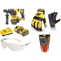 DCH333X2 DeWALT SDS-PLUS FLEXVOLT perforatorius 30mm + apsuginiai akiniai, pirštinės, vienkartiniai ausų kištukai