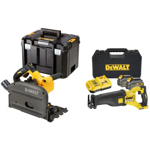 DCS388T2 DeWALT FLEXVOLT 54V tiesinis pjūklas + DCS520NT 54V diskinis pjūklas