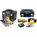 DCS334P2 DeWALT 18V siaurapjūklis + DCS570NT 18V diskinis pjūklas