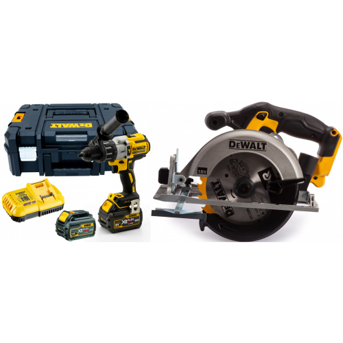 DCD996T2 DeWALT 54V FLEXVOLT suktuvas - gręžtuvas + DCS391N 18V XR Li-Ion diskinis pjūklas