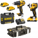 DCD708D2T DeWALT 18V akumuliatorinis suktuvas-gręžtuvas + DCF809N 18V smūginis suktukas + 1-70-321 dėžė