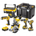 DeWALT įrankių rinkinys (DCD796 + DCF887 + DCS331 + DCS391 + DCL050) 18V 3x5.0 Ah