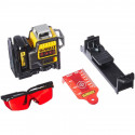 DCE089D1R DeWALT kryžminių linijų lazeris + DE0892 linijinio lazerio detektorius + Leica Disto D2 lazerinis atstumų matuoklis