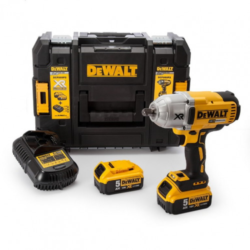 DCF899HP2 DeWALT 18V smūginis veržliasukis (2x5.0 Ah)