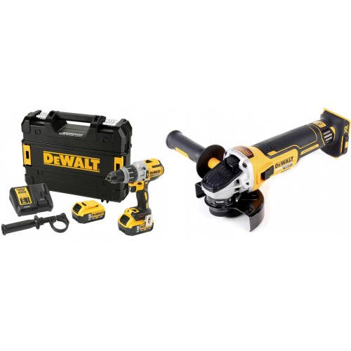 DCD996P2 DeWALT 18V akumuliatorinis suktuvas - gręžtuvas + DCG405N 18V kampinis šlifuoklis