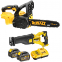 DCS388T2 DeWALT FLEXVOLT 54V tiesinis pjūklas + DCM565N grandininis pjūklas