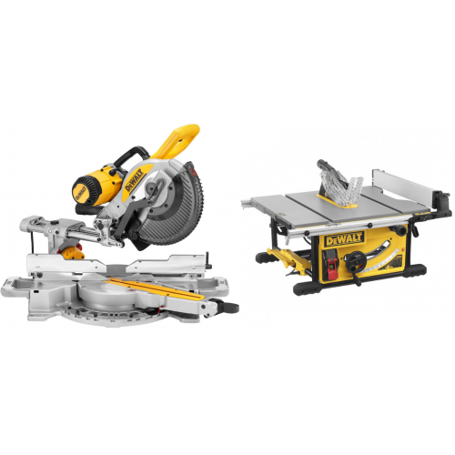 DWS727 DeWALT skersinio pjovimo staklės (250mm) + DWE7492 išilginio pjovimo staklės