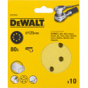 DeWALT 125 mm šlifavimo lapeliai (40G - 320G) 10 vnt.