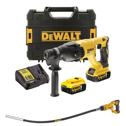 DCH133P2 DeWALT 18V trijų funkcijų perforatorius + DCE531N 18V betono vibratorius