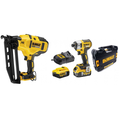 DCN660N DeWALT 18 V XR 16 Ga akumuliatorinė viniakalė + DCF887P2 18V smūginis suktuvas