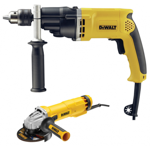 D21805 DeWALT 770 W smūginis gręžtuvas + DWE4207 1000W 125mm kampinis šlifuoklis