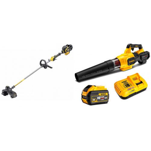 DCD996T2 DeWALT 54V akumuliatorinis suktuvas - gręžtuvas + DCM571N FLEXVOLT 54V žoliapjovė - trimeris