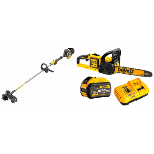 DCM575X1 DeWALT FLEXVOLT 54V grandininis pjūklas + DCM571N FLEXVOLT 54V žoliapjovė - trimeris