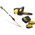 DeWALT DCM563P1 Gyvatvorių žirklės + DCM565P1 grandininis pjūklas