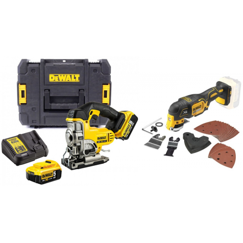 DCS331P2 DeWALT 18V siaurapjūklis + DCS355N 18V daugiafunkcinis įrankis