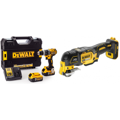 DCD796P2 DeWALT 18V suktuvas – smūginis gręžtuvas + DCS356N 18V daugiafunkcinis įrankis