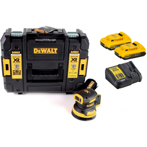 DCW210D2 DeWALT 18V 125 mm ekscentrinis šlifuoklis (2x2.0 Ah)