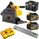 Akumuliatorinis diskinis pjūklas DeWalt FlexVolt DCS520T2 + 1,5 metro kreipiančioji liniuotė