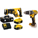 Akumuliatorinis tiesinis pjūklas DeWALT DCS367P2 + akumuliatorinis suktuvas DeWALT DCD796N