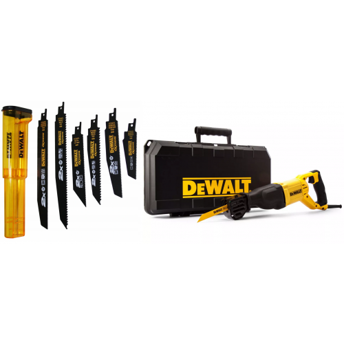 DWE305PK DeWALT 1100 W elektrinis tiesinis pjūklas + DT2440L pjūklelių rinkinys