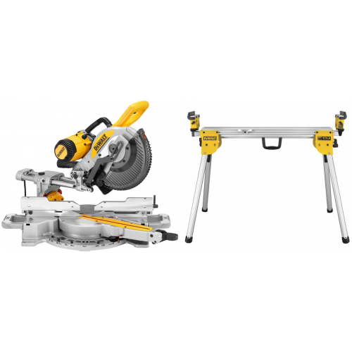 DWS727 DeWALT skersinio pjovimo staklės (250mm) + DE7023 pjūklo stalas