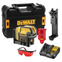 DCE0822D1R DeWALT kryžminis lazerinis nivelyras + DE0892 linijinio lazerio detektorius