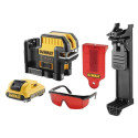 DCE0822D1R DeWALT kryžminis lazerinis nivelyras + DE0892 linijinio lazerio detektorius