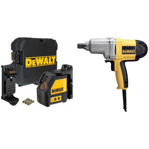 DW292 DeWALT smūginis veržliasukis + DW088K 2 krypčių savaime susireguliuojantis lazeris