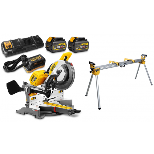 DHS780T2A DeWALT FLEXVOLT 54V XPS skersinio pjovimo staklės (305 mm) + DE7023 stalas (2x6.0 Ah)