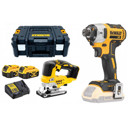 DCS334P2 DeWALT 18V siaurapjūklis + DCF887N 18V smūginis suktuvas