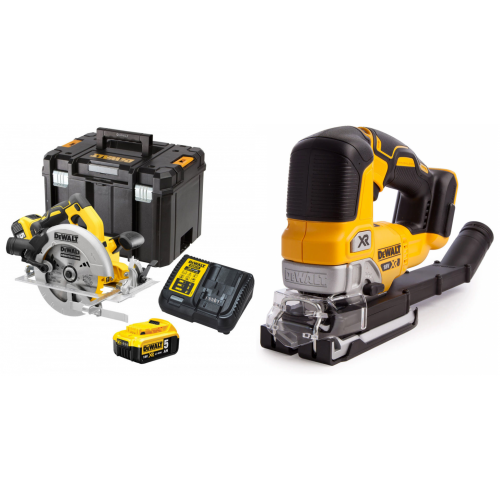 DCS570P2 DeWALT 18V diskinis pjūklas + DCS334N 18V siaurapjūklis