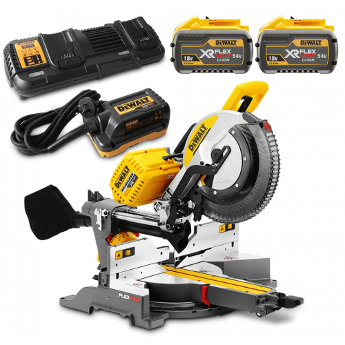 DHS780Y2A DeWALT FLEXVOLT 54V XPS skersinio pjovimo staklės 305 mm (2x12.0 Ah)