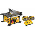 DCS7485X2 DeWALT FLEXVOLT 54V 9.0 Ah išilginio pjovimo staklės + DCS777N FLEXVOLT 54V skersinio pjovimo staklės + stalai