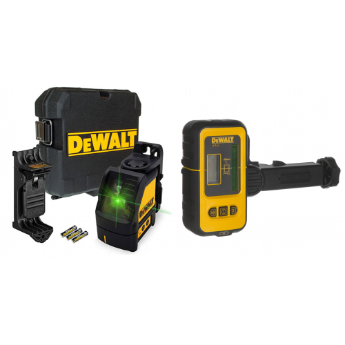 DW088CG DeWALT lazerinis nivelyras + DE0892G linijinio lazerio detektorius