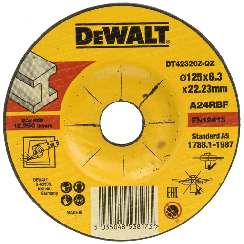 DT42320Z DeWALT šlifavimo diskai 125x6.3mm (10 vnt.)