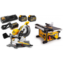 DeWALT FLEXVOLT 54V DHS780Y2 skersinio pjovimo staklės + DCS7485N išilginio pjovimo staklės