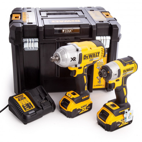 DCK2088P2T DeWALT 18V DCF899 smūginio veržliasukio ir DCF887 smūginio suktuvo rinkinys (2x5.0 Ah)