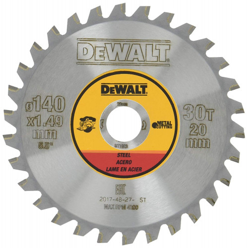 DT1910 DeWALT metalo pjovimo diskas 140x20, 30T