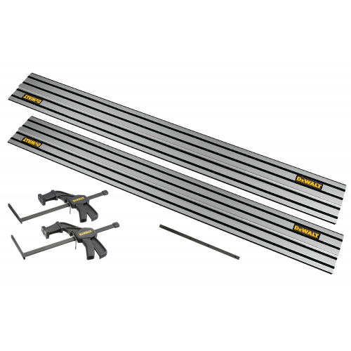 DWS5022 DeWALT 1,5 m kreipančioji liniuotė (2 vnt.) + DE6292 jungtis + DWS5026 spaustuvai