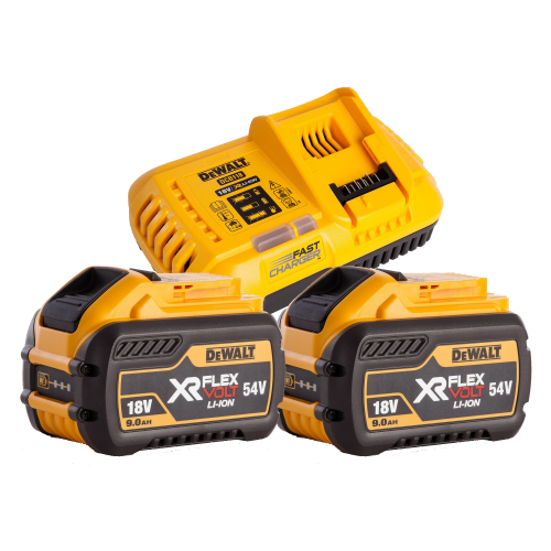 DCB118X2 DeWALT FLEXVOLT 54V baterijų ir kroviklio rinkinys (2x9.0 Ah)